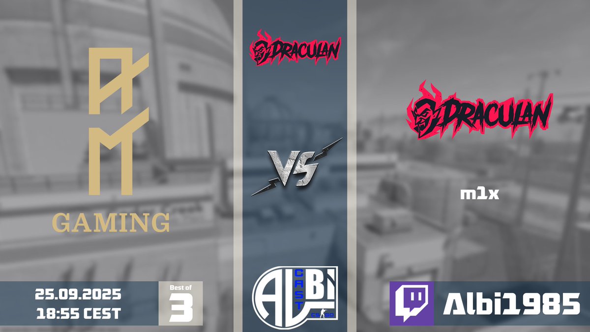Albi1985HS's tweet photo. 🏆@digital_crusade @DraculaNCS Season 2 - Playoffs - LB - Ro16
⚔️@AMGamingCS2 vs #m1x
⏰19:00 CEST
🗺️Bo3- TBA
🎙️@Albi1985HS
📺https://t.co/XQtwyJJVZi
Viel Delay, ein geiles Spiel gegen OG das zeigt man kann mit halten.
Aber nun Kämpfen 5 Albaner auf dem Server das wird WILD!! https://t.co/AmZlAfvHSA