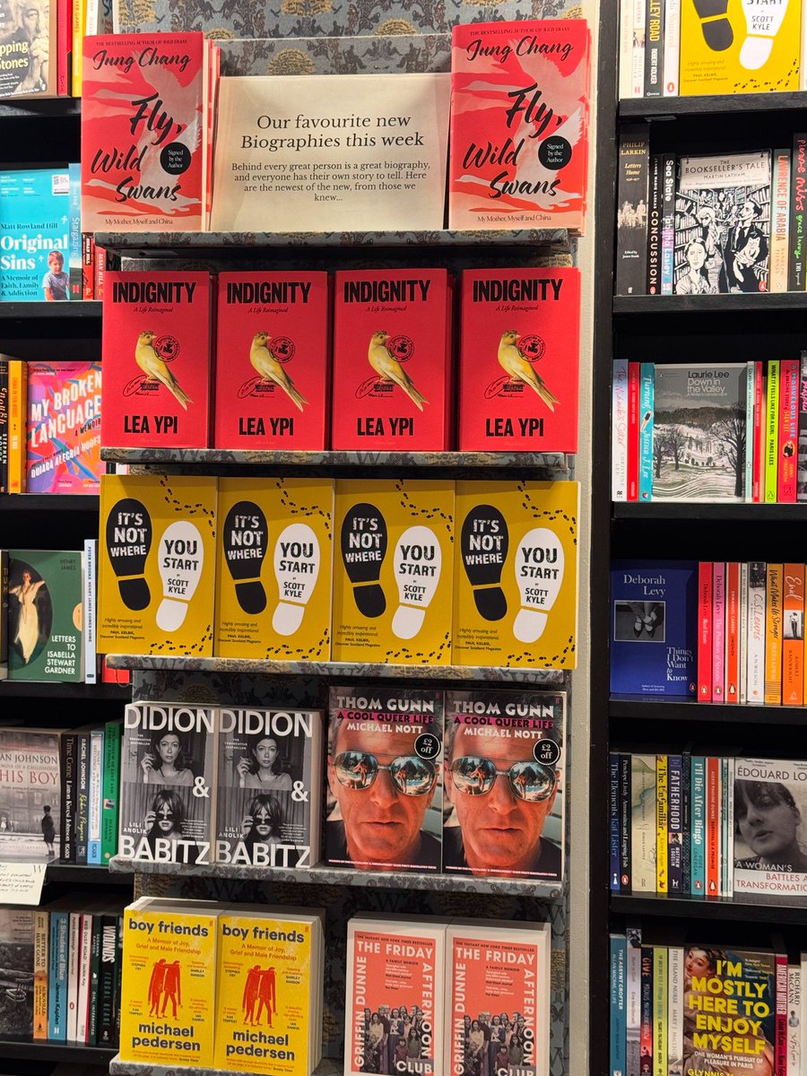 INWYSBook's tweet image. Just spotted (thanks to a friend’s pic!) my book It’s Not Where You Start on the “Our Favourite New Biographies This Week” shelf in Waterstones 📚✨ Such a surreal moment! If you see it in your local store, snap a pic + tag me 🙏💙