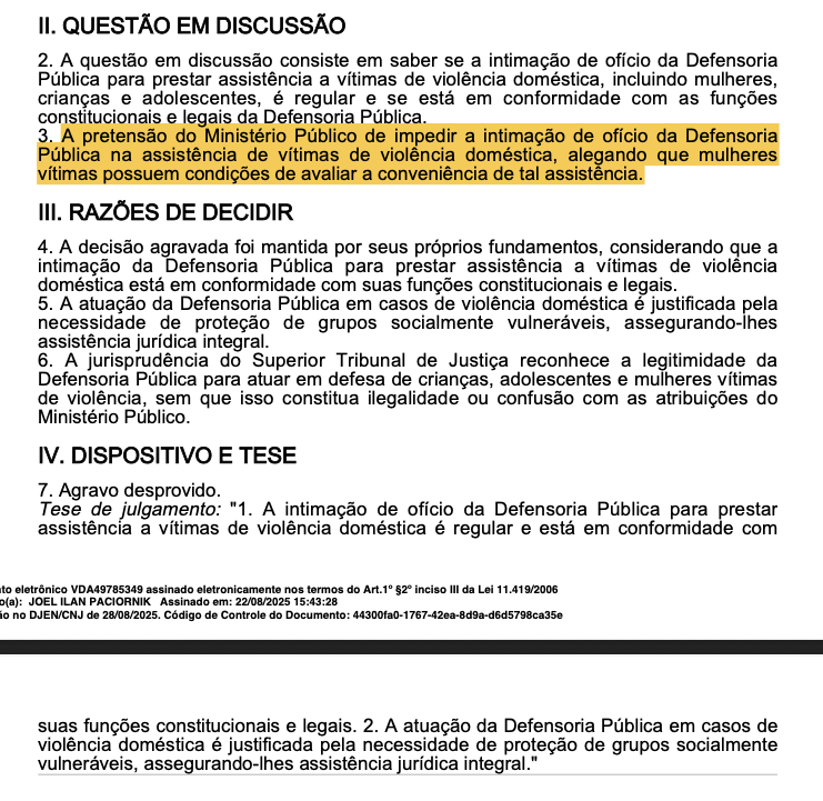 freitashebert_'s tweet image. Mais um episódio da briga entre Ministério Público e Defensoria.
MP foi ao STJ tentar impedir que a Defensoria seja intimada para assistir vítimas de violência doméstica (o caso concreto é de júri).
Quinta Turma negou sob o argumento de que a intimação é regular e justificada.