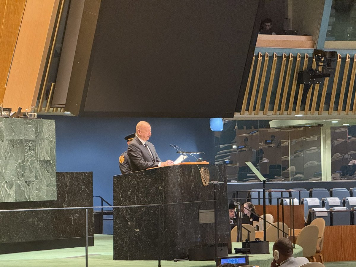 Proud to witness historic speech on Peace and Prosperity by President Aliyev 🇦🇿 at UN General Assembly.