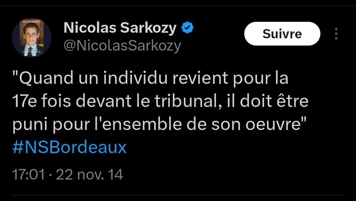 marcmozzi's tweet image. Un petit condensé de ce que déclarait le voyou Sarkozy. Mais ça c’était pour le petit peuple. Eux ils sont au dessus des lois. Il n y a pas eu assez de purge en 1789.