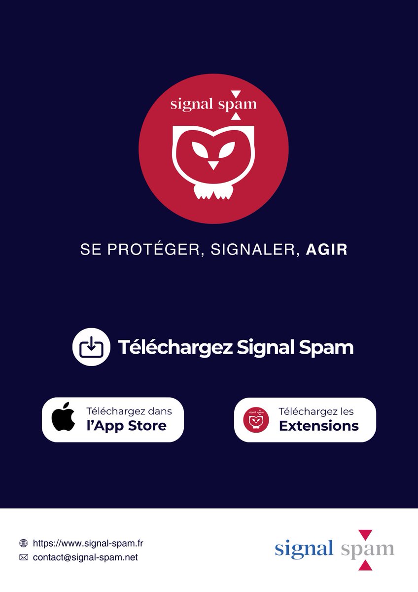 🚨 Attention aux faux messages sur votre retraite

Des emails frauduleux annonçant un « versement complémentaire » de votre retraite circulent en ce moment.

—> Il s’agit des tentatives de phishing ⚠️ 

✅ Ne cliquez pas
✅ Ne répondez pas
✅ Signalez sur signal-spam.fr