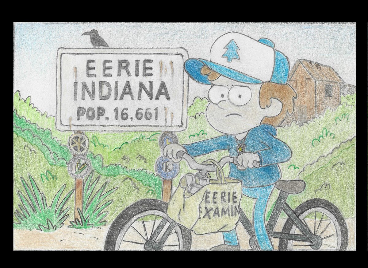 GrendelFX's tweet photo. Just got wife to watch Eerie Indiana and thought of this while drawing for my elmentary art students. @_AlexHirsch https://t.co/BYpFuiS4Am