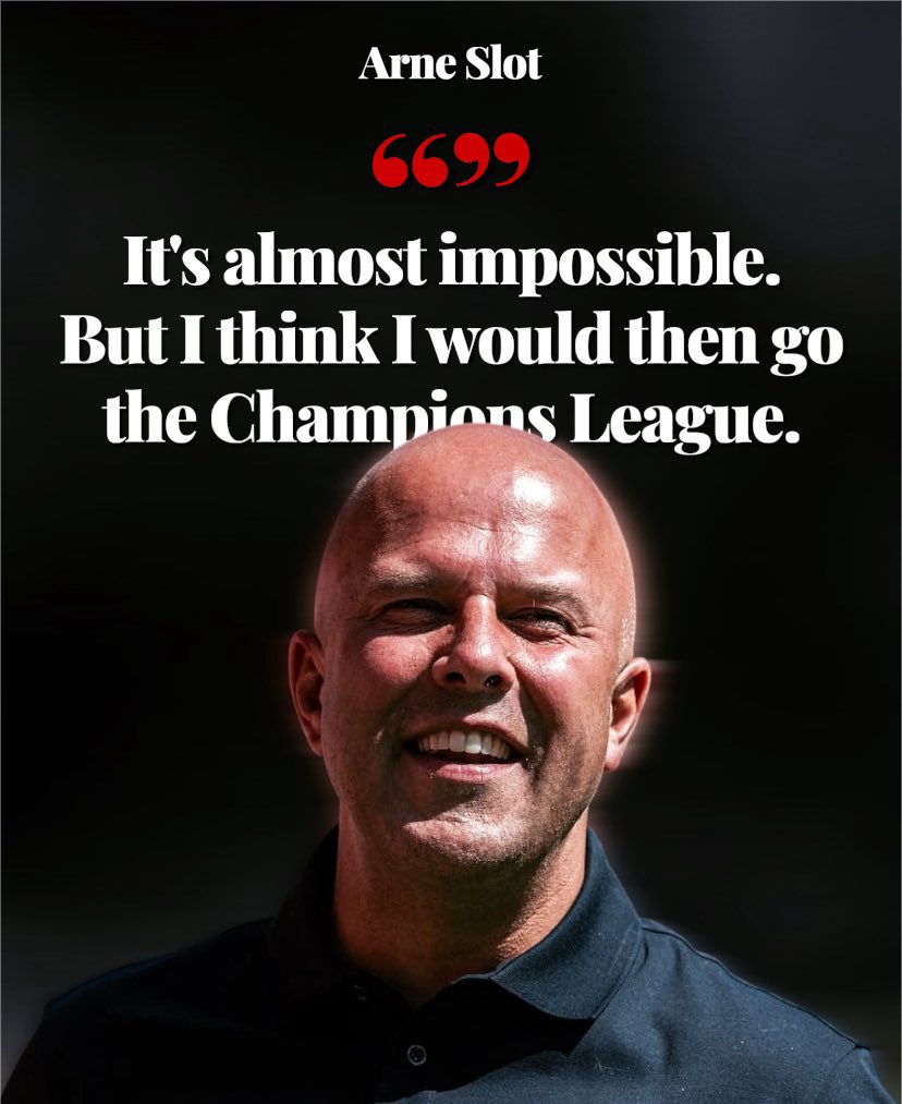 Arne Slot on winning the Premier League or Champions League!