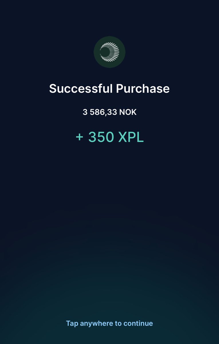 Sa egentlig at jeg ikke kom til å kjøpe noe <a href="/PlasmaFDN/">PlasmaFDN</a> den første uken.

Men, for under 1$ så tenker jeg det bare er riktig å eksponere seg littegrann.

Enormt potensiale på sikt. $XPL.