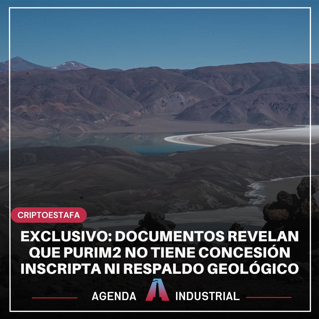🔥EXCLUSIVO | Documentos revelan que PURIM2 no tiene concesión inscripta ni respaldo geológico. Más que Atómico 3, esto es “Humin”: puro humo, marketing y promesas imposibles. 🚨 👉 Leé la investigación completa en Agenda Industrial
#Litio #Tokenización
agendaindustrial.com/agenda-minera/…
