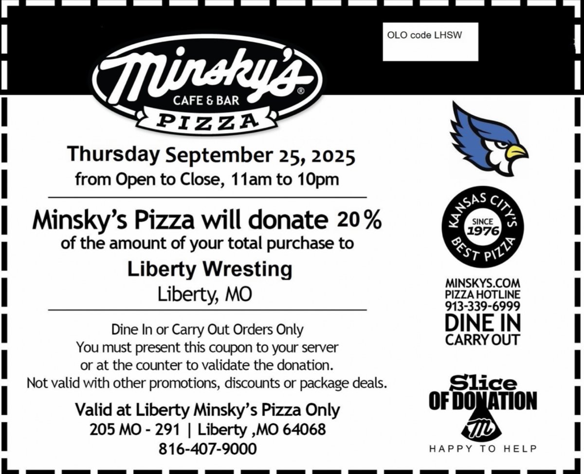 No lunch or dinner plans today or tonight? We’ve got you covered. Visit @minskeyspizza in Liberty today! Show them this coupon!