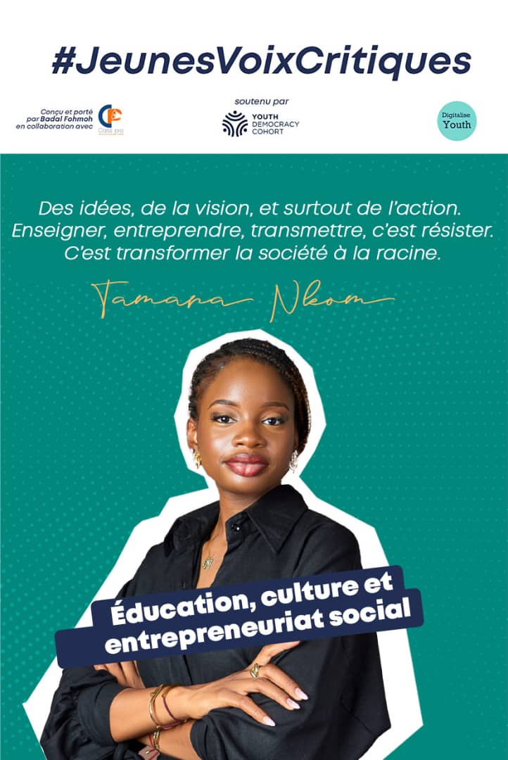 Tamara croit profondément qu'enseigner, entreprendre et transmettre, c'est transformer la société à la racine.

Êtes-vous de cet avis ? Dites-le nous en commentaire.

#JeunesVoixCritiques
#MilitantsNumériques
#DigitaliseYouth
#YouthDemocracyCohort
#ClassPro