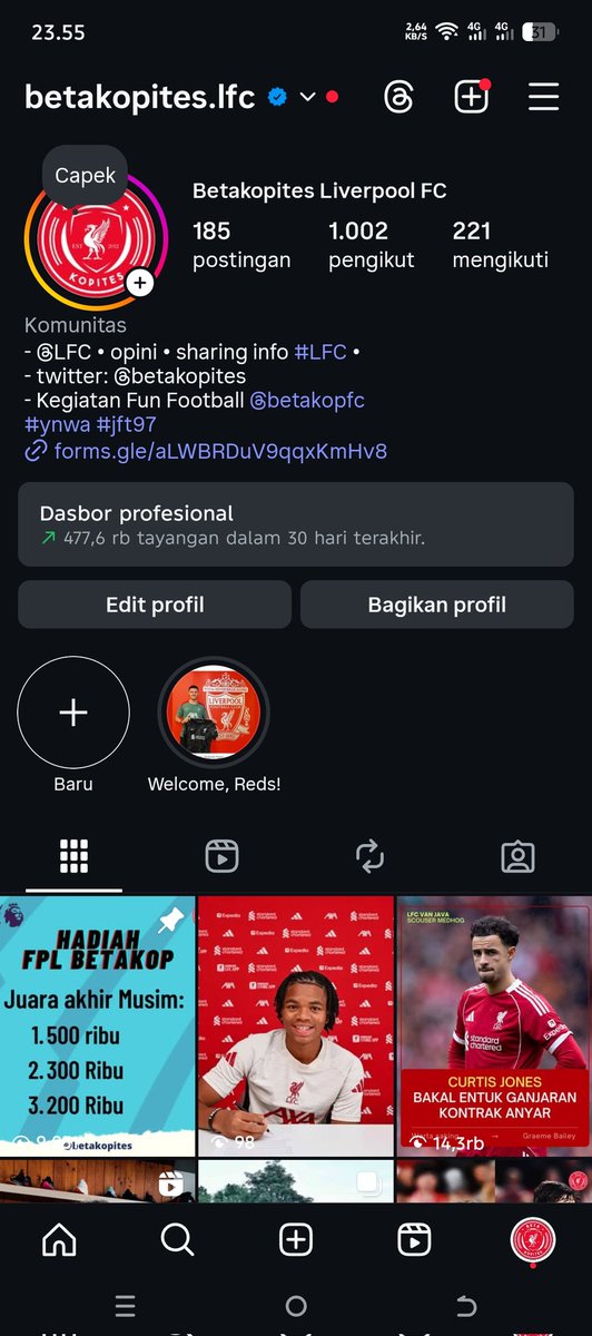 Alhamdulillah sudah sampai 1000 follower untuk Akun IG Betakop. 

Yang belum follow, yukk ramaikan! 

Banyak konten-konten yang seru dan lucu. 🤣

instagram.com/betakopites.lf…