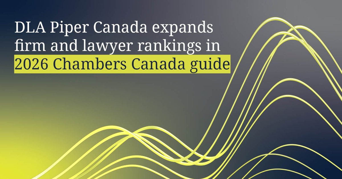 DLA Piper Canada has expanded its presence in the 2026 edition of #ChambersCanada, with increased recognition across both practice area and individual lawyer rankings: spr.ly/6011Abkc5