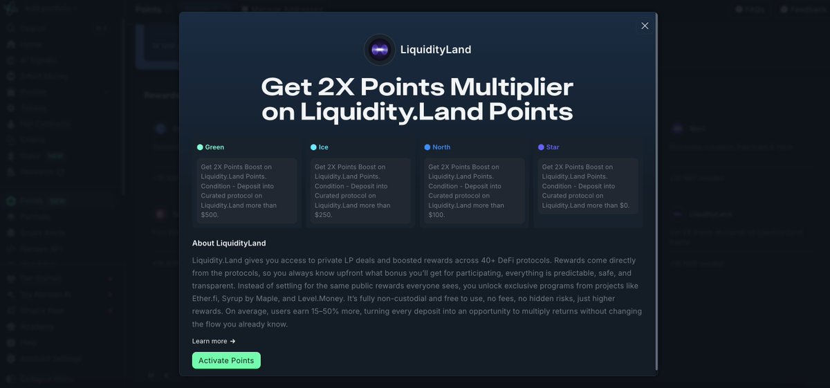 Congrats to <a href="/nansen_ai/">Nansen 🧭</a> on the successful launch and Points Season 02!

Glad to be part of this! You can find <a href="/Liquidity_Land/">Liquidity.Land</a>  and earn additional rewards in the Points section on Nansen 💧💧💧

app.nansen.ai/points