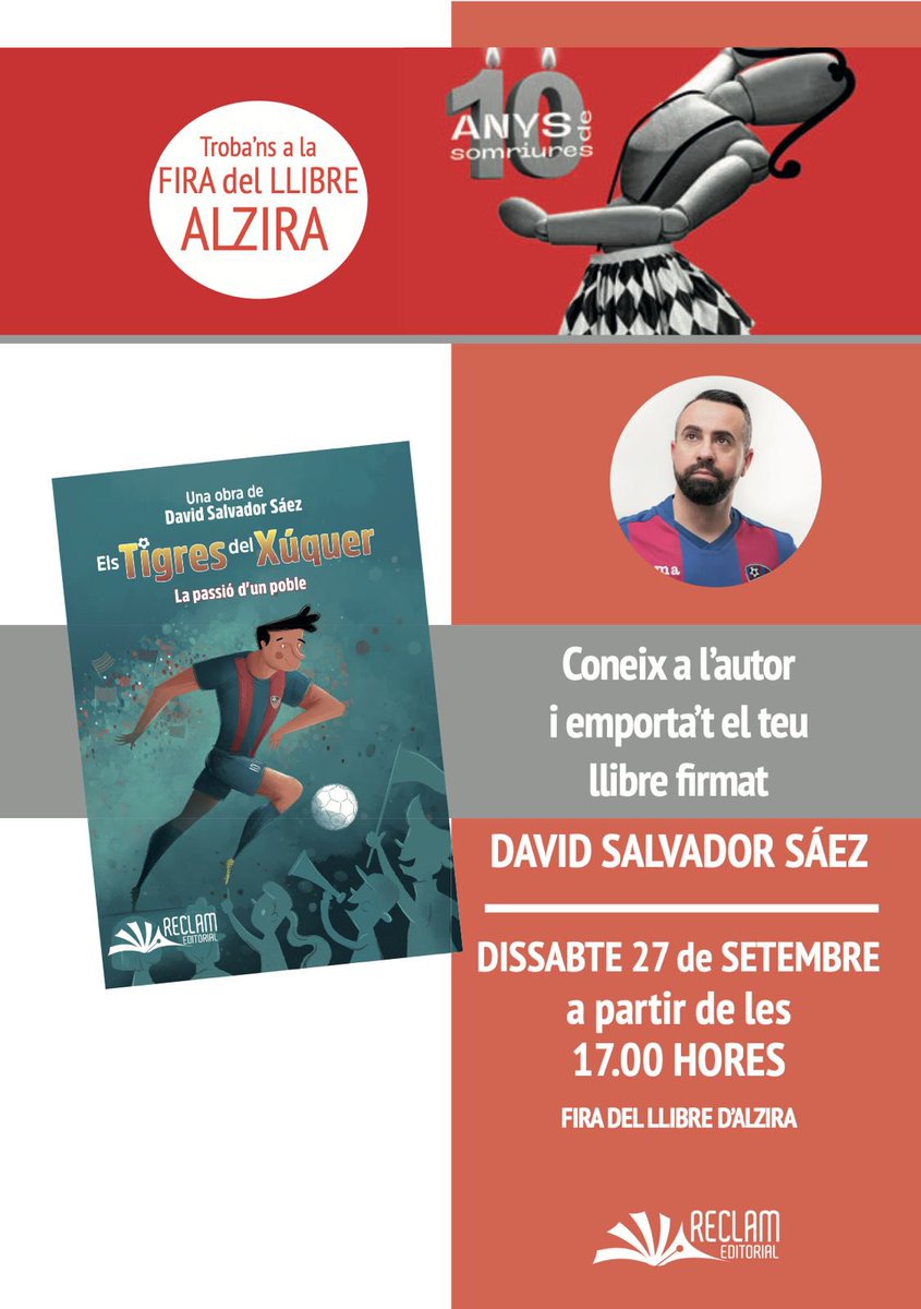 👉🏻𝗔𝗿𝘁 𝗮𝗹 𝗰𝗮𝗿𝗿𝗲𝗿 𝗱𝗲 𝗔𝗹𝘇𝗶𝗿𝗮 (𝗩𝗮𝗹𝗲𝗻𝗰𝗶𝗮).

✔️Encuéntrame por la tarde en el stand de <a href="/ReclamEditorial/">Reclam Editorial</a> desde las 17:00h. hasta las 20:00h. con mi proyecto temático de la <a href="/UDAlzira/">UD Alzira</a> 

#davidsalvadorsáez #alzira #artalcarrer #reclameditorial #literatura