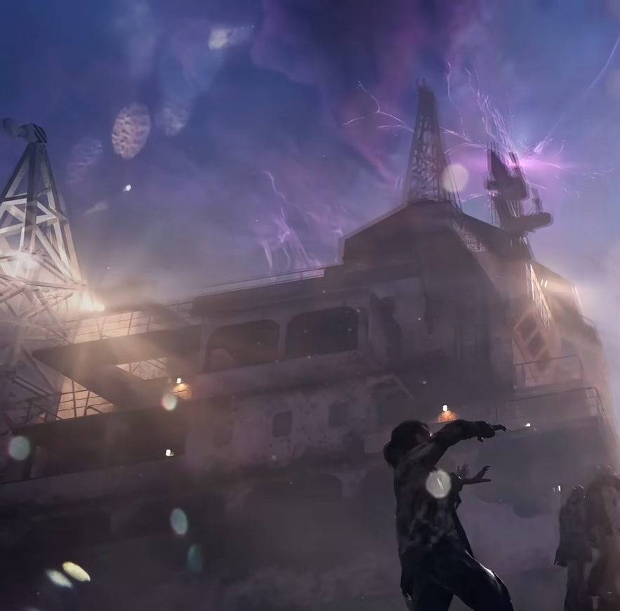 CmDrosny's tweet photo. The return of "Ascension" of Bo2? A strange pyramid who receive violet energie and maybe a boat who receive the same energie that pyramid. https://t.co/XbQl1HtWld