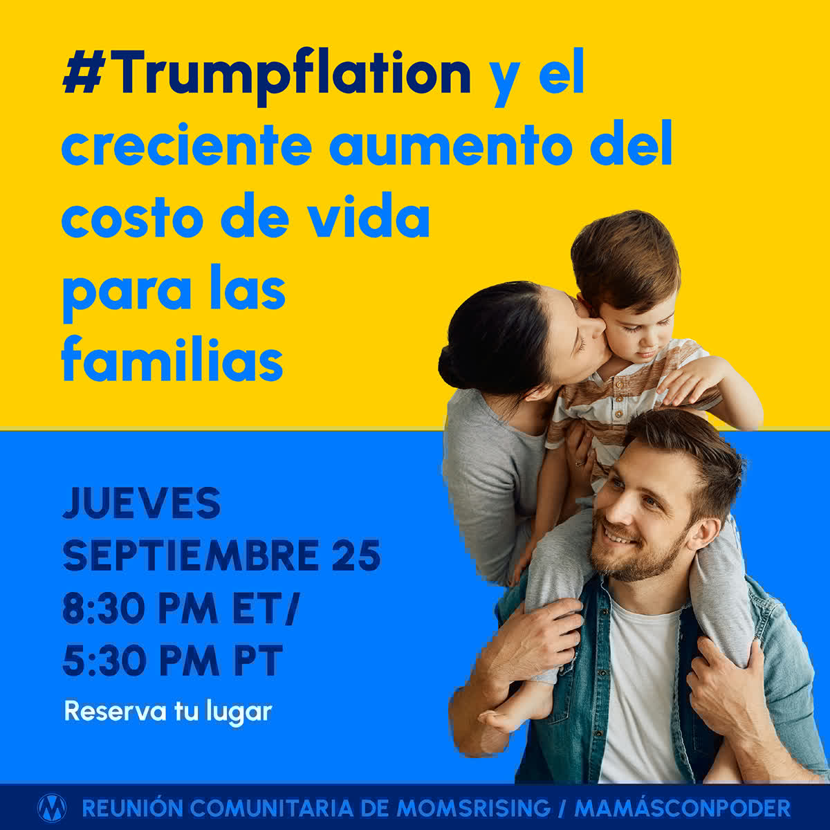 MamasConPoder's tweet image. ¡Los padres no deberían elegir entre cuidado infantil, renta y comida! 🚨 Únete a nuestro Zoom comunitario el 25 de sept. a las 8:30pm ET para exigir soluciones que pongan a las familias primero.
RSVP 👉 mobilize.us/momsrising/eve…

#FamiliesFirst #MamasConPoder