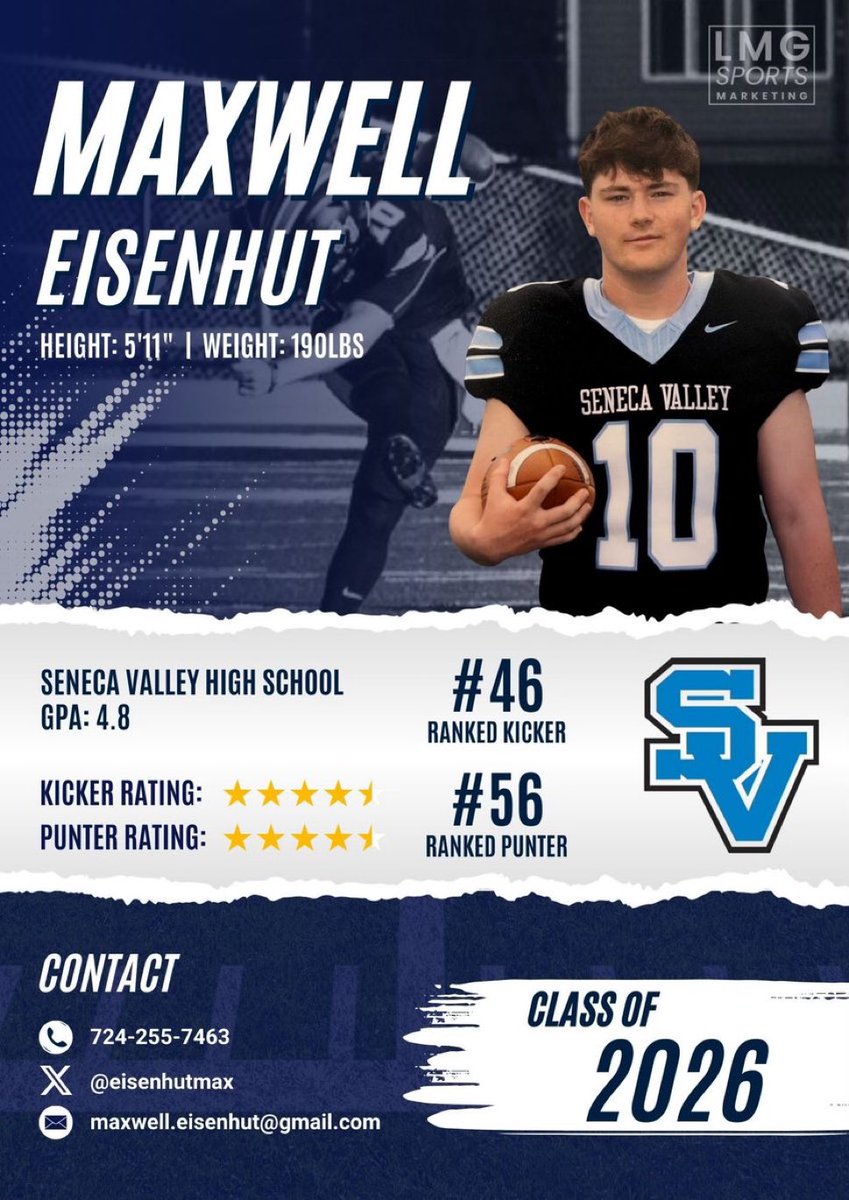 Check out my mid season Highlights! 
Weeks 0-5
hudl.com/v/2Sc6Qf
<a href="/Barclay_64/">Don Barclay</a> <a href="/SVRaiderFB/">SenecaValleyFB</a> <a href="/SV_Sports/">Seneca Valley Sports</a> <a href="/KohlsKicking/">Kohl's Kicking Camps</a>