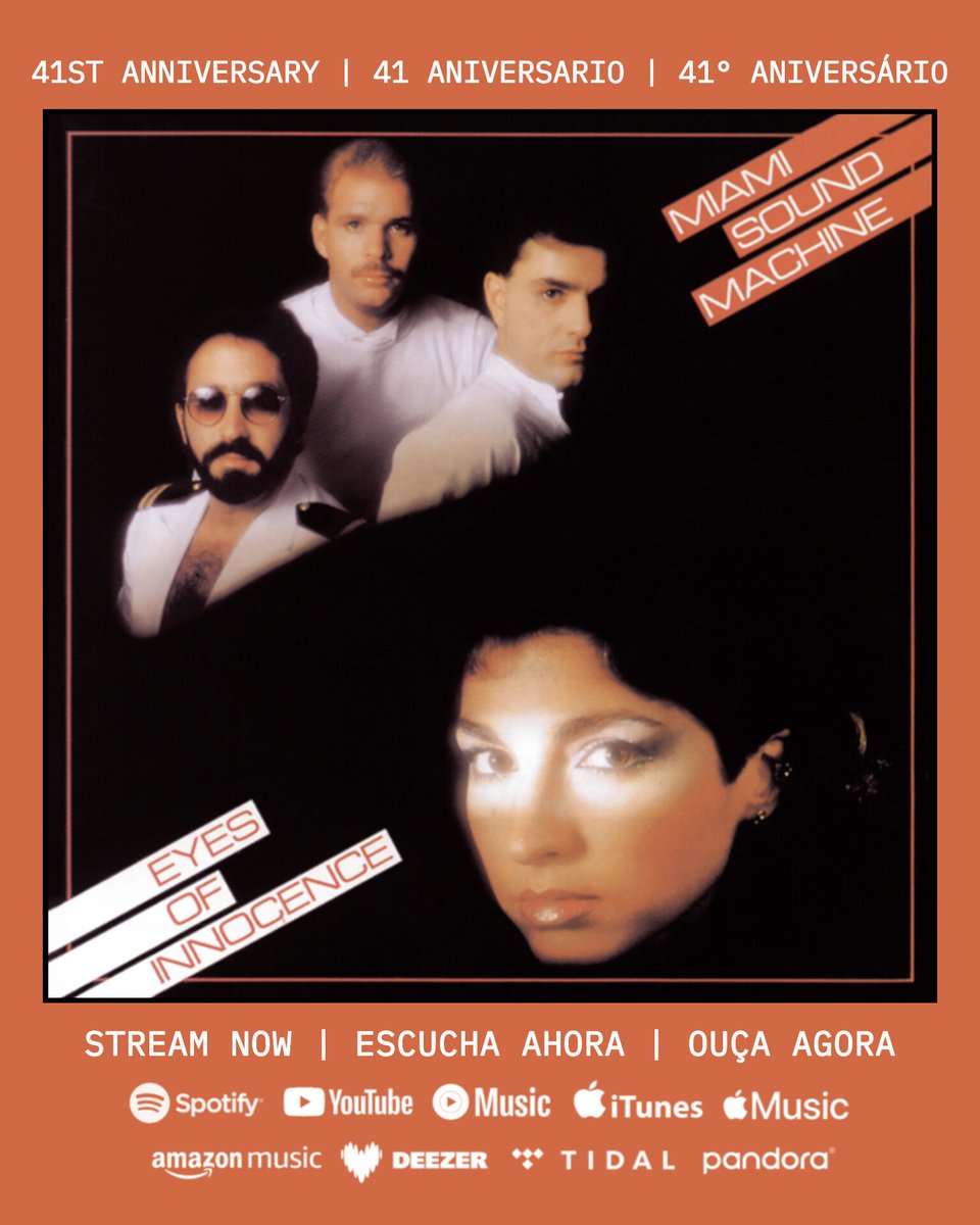 Kabeto_b's tweet image. Hace 41 años, se publica "Eyes of Innocence" el 8º álbum de #MiamiSoundMachine y el primero en inglés. 🎙️
"Dr. Beat" fue #1 en el UK Dance Chart, utilizando la inclusión de sonidos latinos.
El segundo sencillo "Prisoner of Love" fue lanzado únicamente en el mercado europeo. 🪩