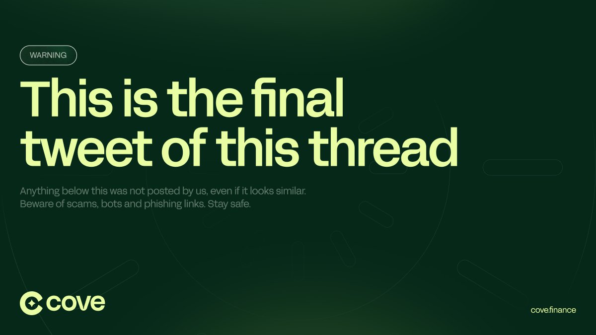 cove_fi's tweet image. Silverback bots from @ApeFramework plan and simulate trades, check oracles, and enforce price/size/time limits before settlement.

Cove is a sophisticated, multi-faceted machine with one focus in mind: earning you higher, safe yield on Ethereum. 🌐