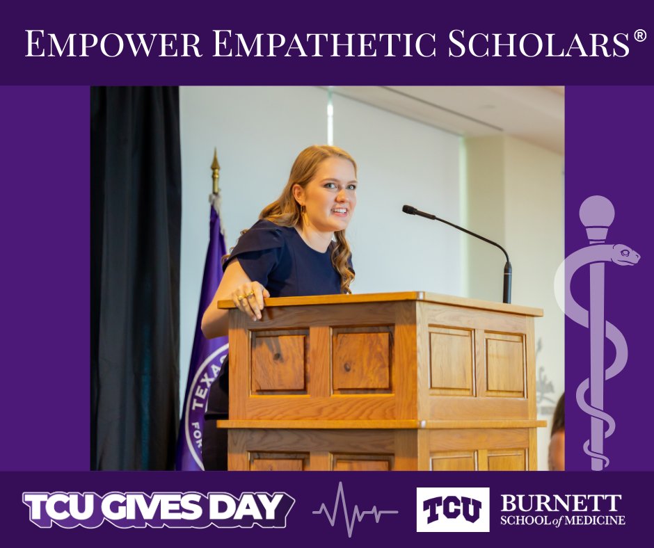 Leaders. Researchers. Storytellers. Burnett Med students &amp; faculty don’t just study medicine — they shape it. Less than 2 weeks until #TCUGivesDay (Oct. 7–8) → Fuel bold ideas &amp; empathetic leadership today: #BurnettMedTCU #EmpatheticScholars #LeadOnTCU
💜 bit.ly/3HTaMHt