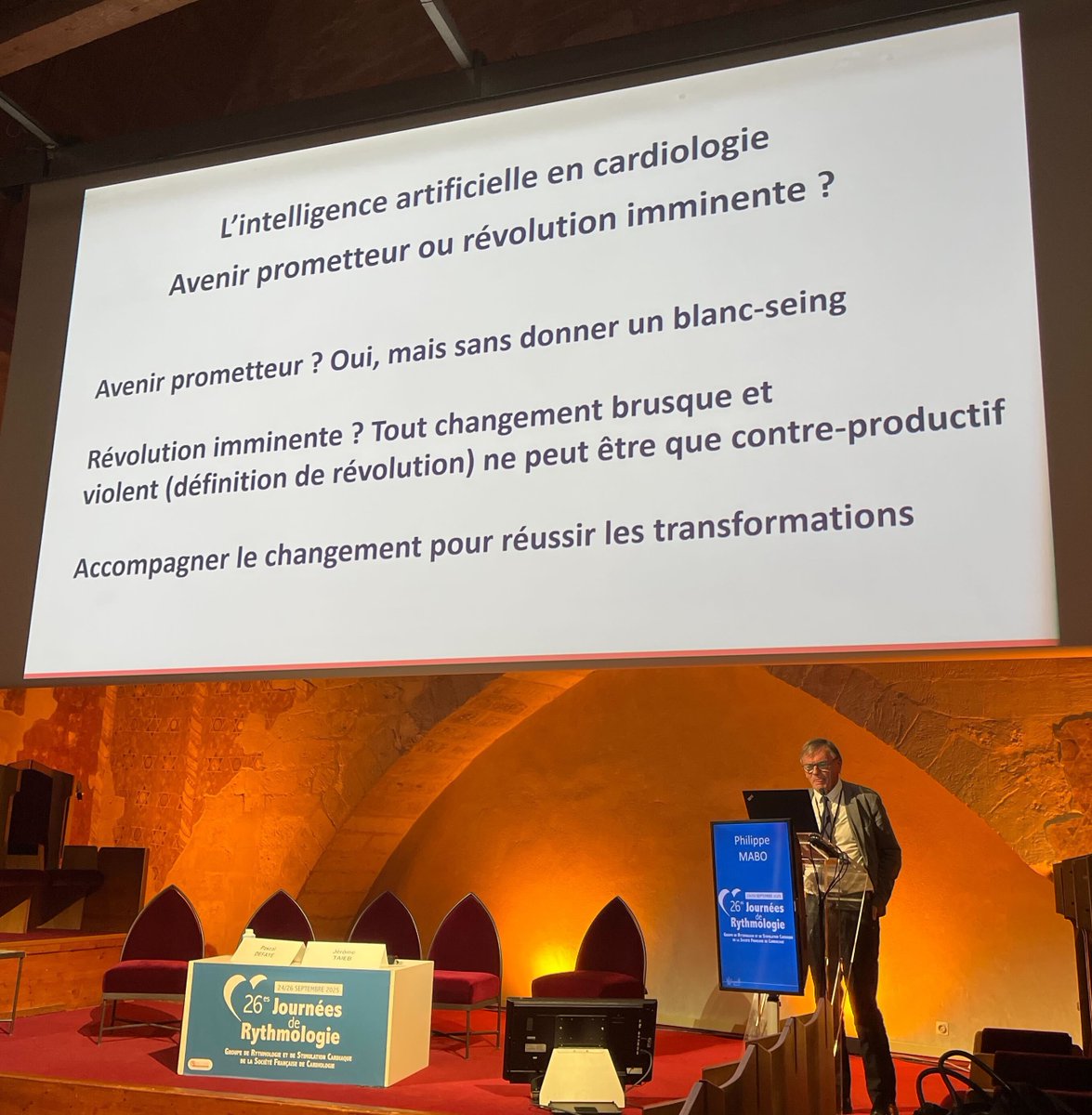 Un grand MERCI aux experts de notre symposium lors des J. de #Rythmologie ! Vision éclairée sur l'avenir de la #cardiologie et la #télésurveillance boostée par l'#IA (Pr Gandjbakhch, Dr Jacon, Pr Mabo). Merci aux modérateurs (Pr Defaye, Dr Taieb) et aux participants ! <a href="/SFCardio/">SFC - Société Française de Cardiologie</a>