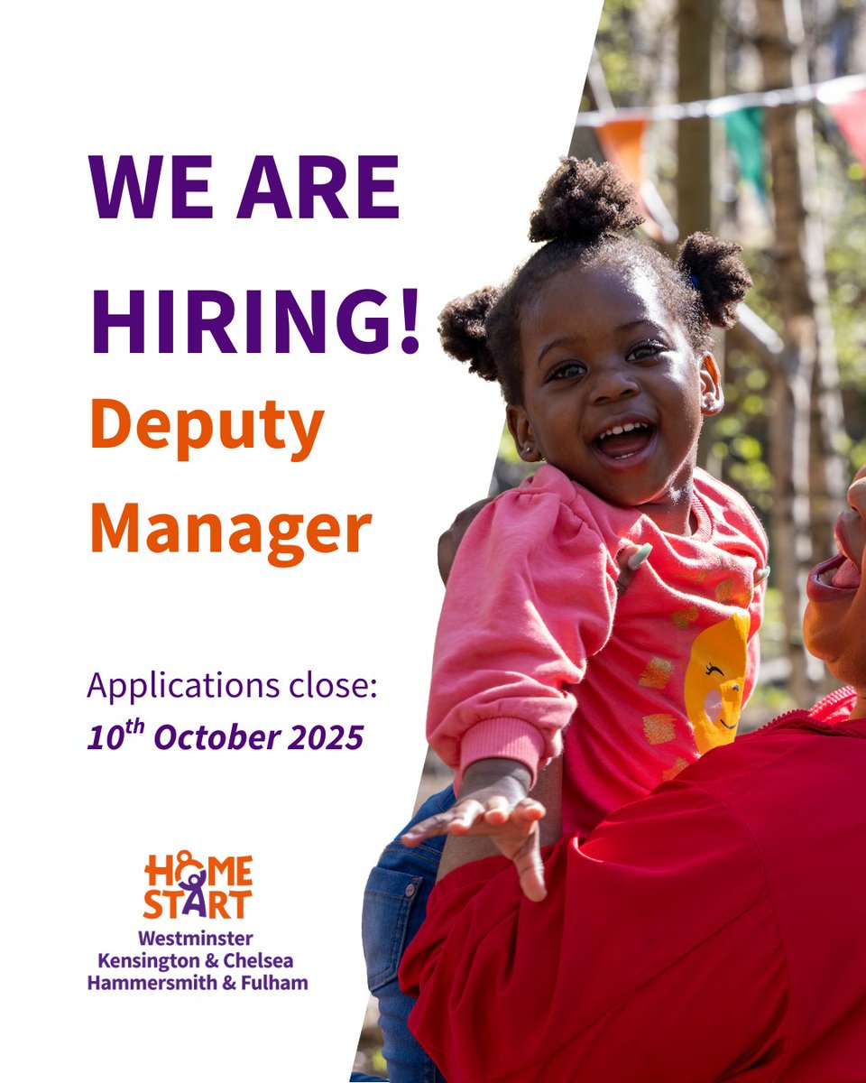 WE ARE HIRING! 📢📢📢

We'd love to hear from you!

Closing date 10 October 2025.

charityjob.co.uk/jobs/home-star…

#homestart #jobalert #recruiting #familysupport #deputymanager