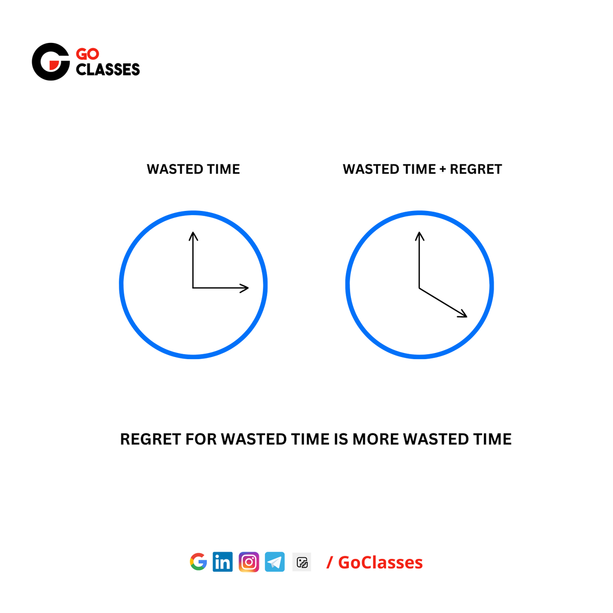 GOClasses_CSE's tweet image. “Regret for wasted time is more wasted time” 
- Mason Cooley. 

#GATEMotivation ✅  
#GoClasses #GATEPrep 
#GATEDA #GATECSE   
🖇 Join: t.me/goclasses_cse