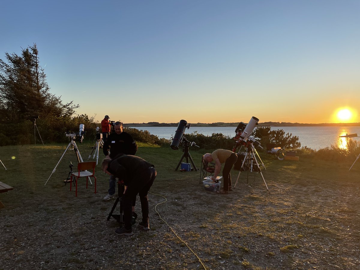 Setting up scopes at the Veno Star Party in Denmark where I’m talking on planetary imaging on Saturday afternoon. Beautifully clear tonight. What a location!