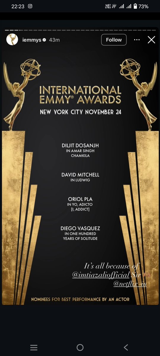 weird_leee's tweet image. Wohoooo!!! 🎉🎉
Best News of the year 😍
@diljitdosanjh getting an @TheEmmys nomination for #AmarSinghChamkila 
So So Proud and very Well Deserving 🙌🔥 could not have been happier for him 😀 hunn ta international fatte chakkar dene aa aapa 🕺🎉
All Thanks to #ImtiazAli Sir🙌
