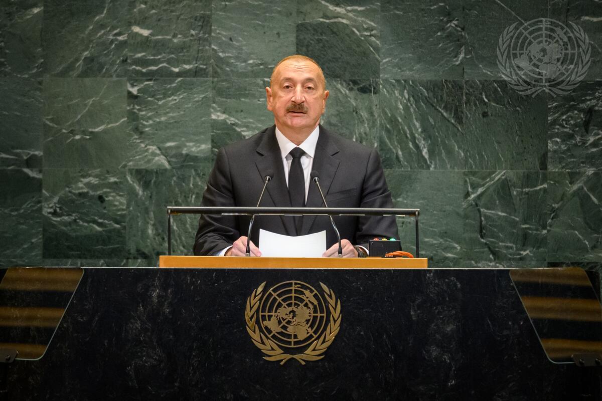H.E. Ilham Heydar oglu Aliyev, President of the Republic of Azerbaijan 🇦🇿 <a href="/UN/">United Nations</a> #GeneralDebate
🔗Access the recording and transcript of the statement here: gadebate.un.org/en/80/azerbaij…
#UNJournal #UNGA80
© UN Photo/Loey Felipe