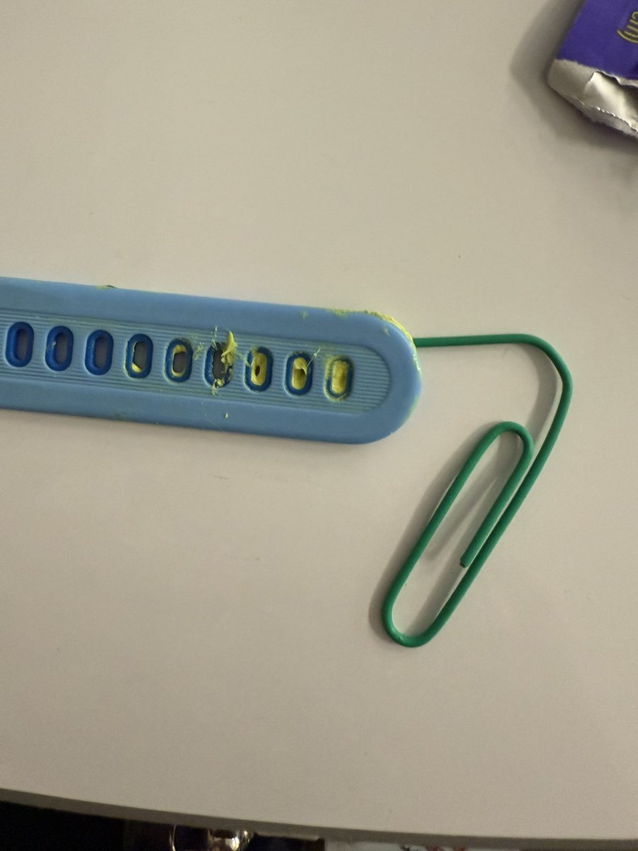 The life of a third grade teacher = removing calming corner putty from a watch 🤣🤣