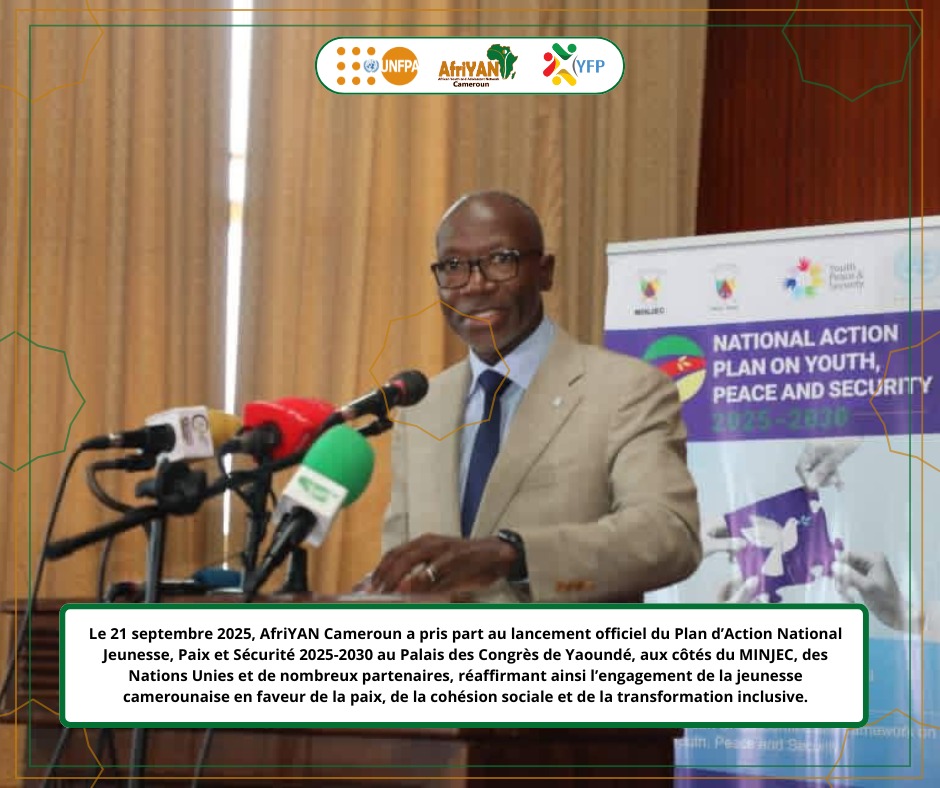AfriYAN_Camer's tweet photo. 🕊️Le Cameroun s'engage pour la paix!
Une journée historique pr la jeunesse🇨🇲 avec le lancement du Plan d'Action National Jeunesse, Paix&amp;Sécurité 2025-2030 en collaboration avec le #MINJEC &amp; les #UN.Un partenariat a été signé pr faire des 👫 de véritables acteurs de paix.
#JIP2025 https://t.co/wxjhueAubI