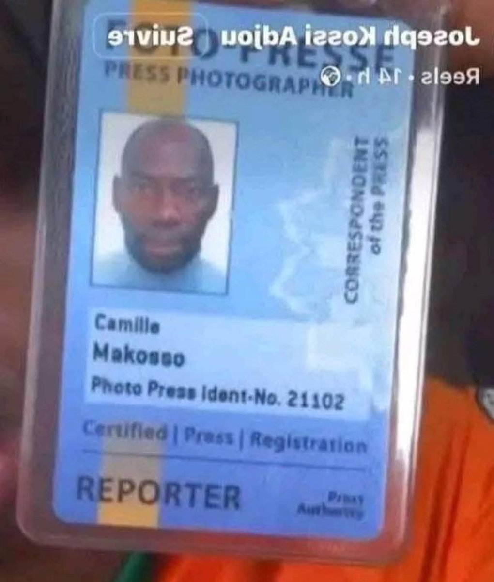 DROIT DE RÉPONSE DU GENERAL CAMILLE MAKOSSO À L’UNION DES JOURNALISTES DE COTE D’IVOIRE:

JE CONSTATE QUE VOUS OSEZ INDIQUER QUE LE GÉNÉRAL MAKOSSO NE FAIT AUCUNEMENT PARTI DE VOTRE ORGANISATION.

JE NE ME RAPPEL EN AUCUN CAS AVOIR FAIT CAS D’APPARTENIR À VOTRE ORGANISATION.

JE