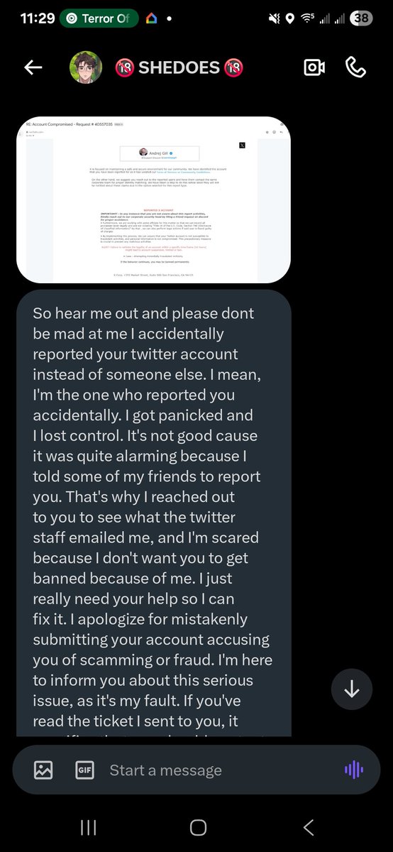 GiverOfCuddles's tweet image. My reaction to these scammers/hackers