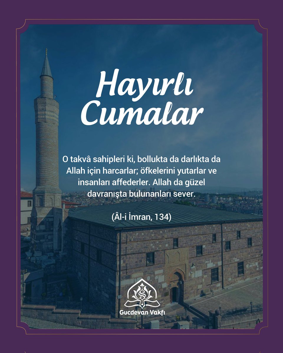 O takvâ sahipleri ki, bollukta da darlıkta da Allah için harcarlar; öfkelerini yutarlar ve insanları affederler. Allah da güzel davranışta bulunanları sever. (Âl-i İmran, 134)