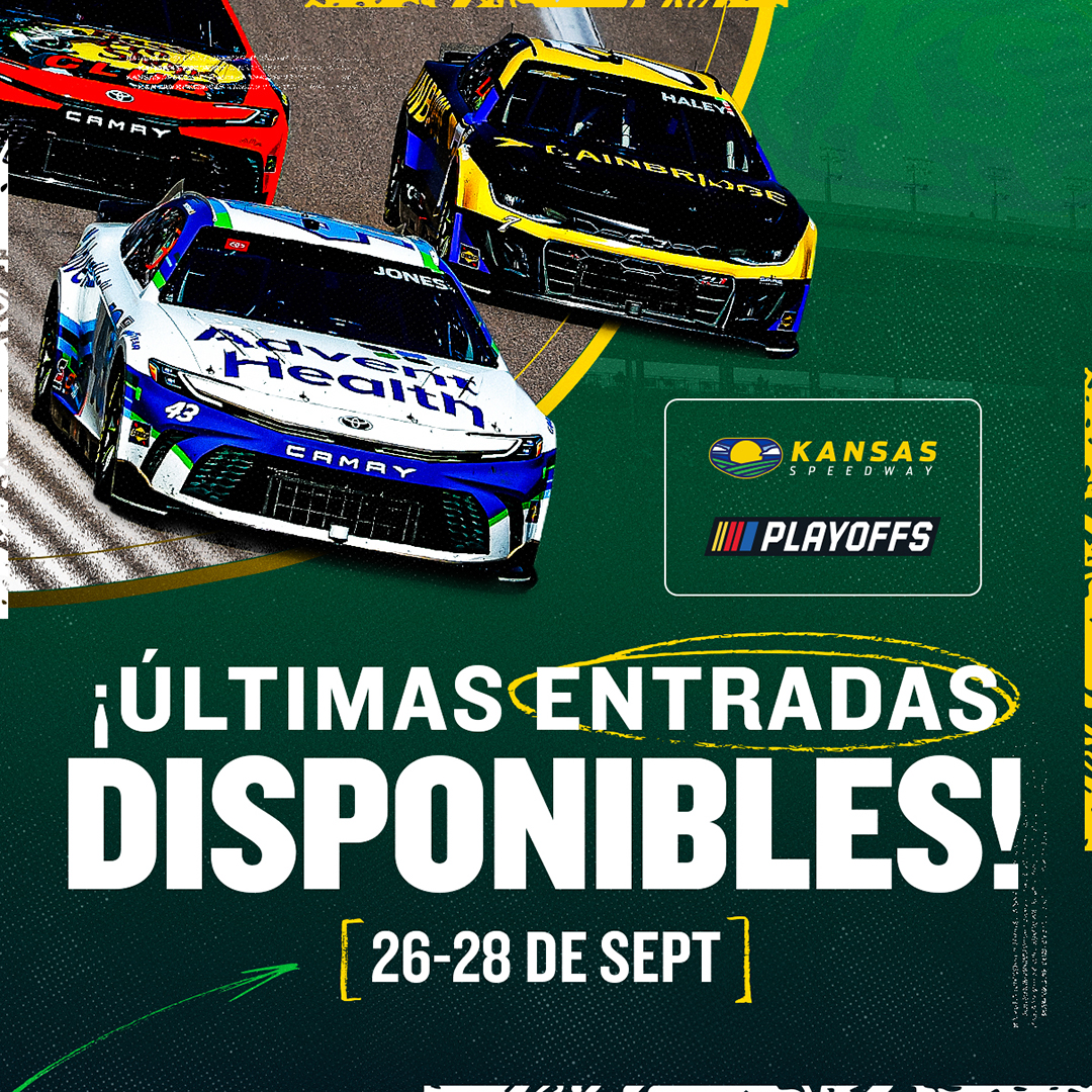 ¡Increíble Kansas! El final más apretado en NASCAR y tres carreras imperdibles. Prepárense para el espectáculo del año. ¡Boletos disponibles! #NASCARKansas #PlayoffsDeFinDeSemana #CorreACapacidadMaxima