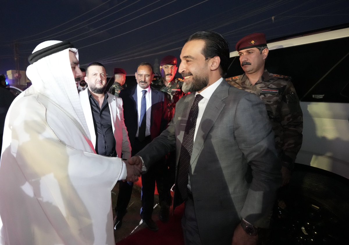 TakadumBoss's tweet image. رئيس حزب تقدم@AlHaLboosii يرافقه عدد من قيادات الحزب في محافظة نينوى، يحضر تجمّعاً جماهيرياً لدعم مرشَّح الحزب فلاح الزيدان في القيارة  .