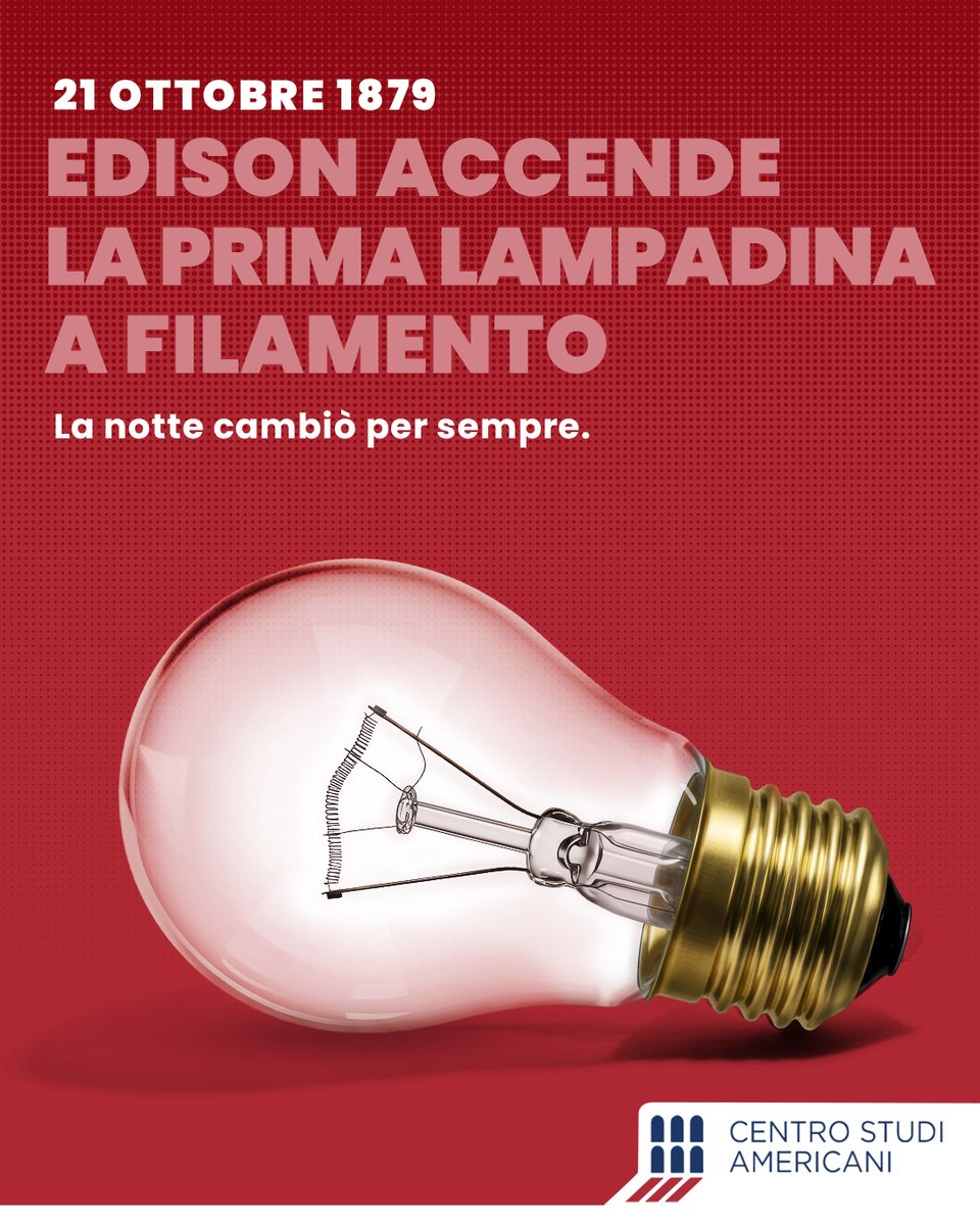 #21ottobre 1879: Edison accende la prima lampadina 💡
Un gesto che illuminò il futuro.
Scopri la vera storia dietro l’invenzione →
👉 linkedin.com/company/centro…
#Edison