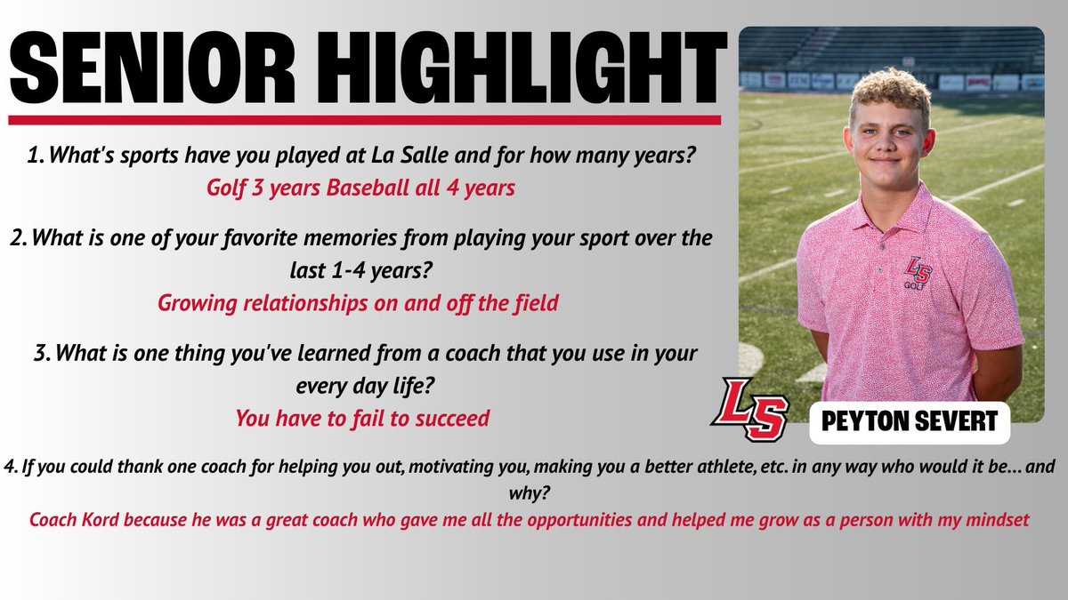Senior Highlight: Peyton Severt
<a href="/LS_LancersGolf/">La Salle Golf</a> <a href="/LaSallePride/">La Salle High School</a> <a href="/lancersbsb/">La Salle Baseball</a>