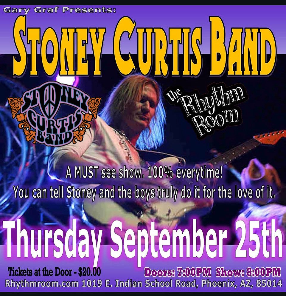 PHOENIX ARIZONA!! TONIGHT!! Thursday, September 25th!! STONEY CURTIS BAND at RHYTHM ROOM!! @rhythmroom #stoneycurtisband #rhythmroom #phoenix #arizona #blues #bluesrock #rock #shrapnelrecords