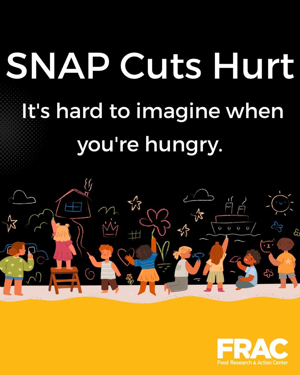 fractweets's tweet image. A hungry child struggles to focus, to imagine, to play. SNAP gives families the tools to nourish their children so they can learn and thrive. The recently passed reconciliation act will make it harder for millions of children to succeed. #SNAPmatters