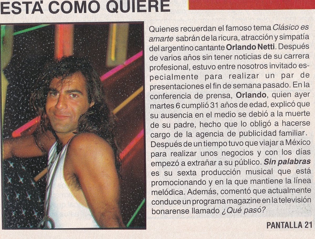 #TBT de una revista de Perú, donde afirmaban que en ese momento "estaba como quería"... Ja ja ja... (¿Tenían una vidente que les decía cómo se encontraba la gente?). Una nota gráfica que hoy se transforma en simpático recuerdo.  #tbtrevista #tbt📷📷 #tbtnota #TBTRetro #tbtprensa