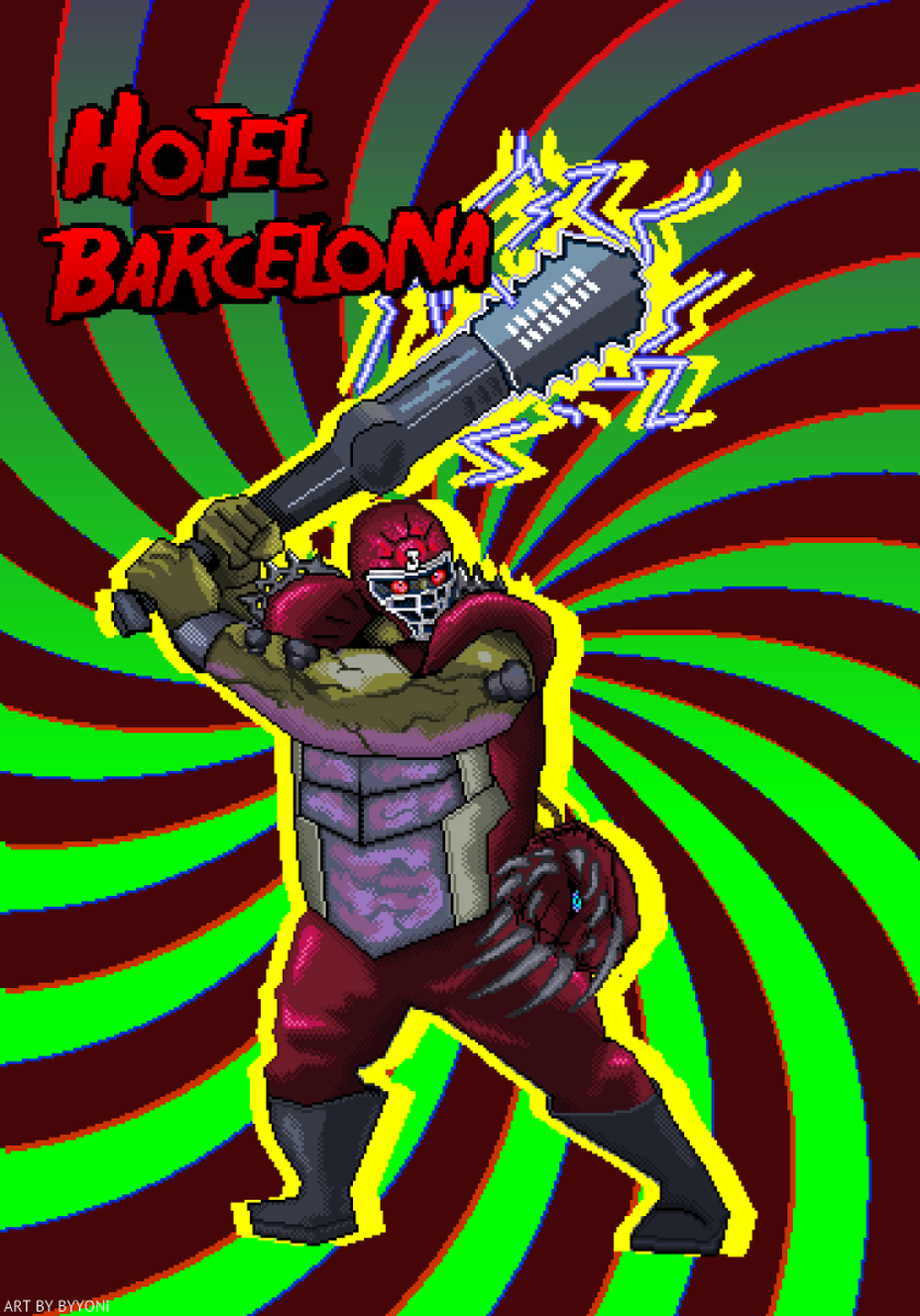 BYYONI1's tweet photo. I drew the boss JACOB! I can't wait for the game's release! Thank you @Swery65 and @suda_51  for inspiring me.

#BYYONI #HotelBarcelona #SWERY65 #SUDA51 https://t.co/KdVsUcgzxm
