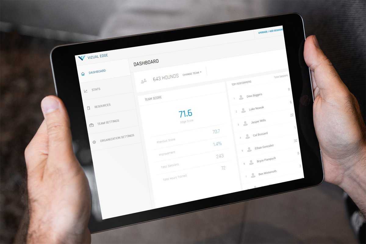 Our dashboard keeps athletes and teams locked in on progress. Individual players can track their own Edge Score, sessions, and improvements—while coaches see how the whole squad stacks up, with top performers highlighted and team scores front and center. 

 #VisionTraining