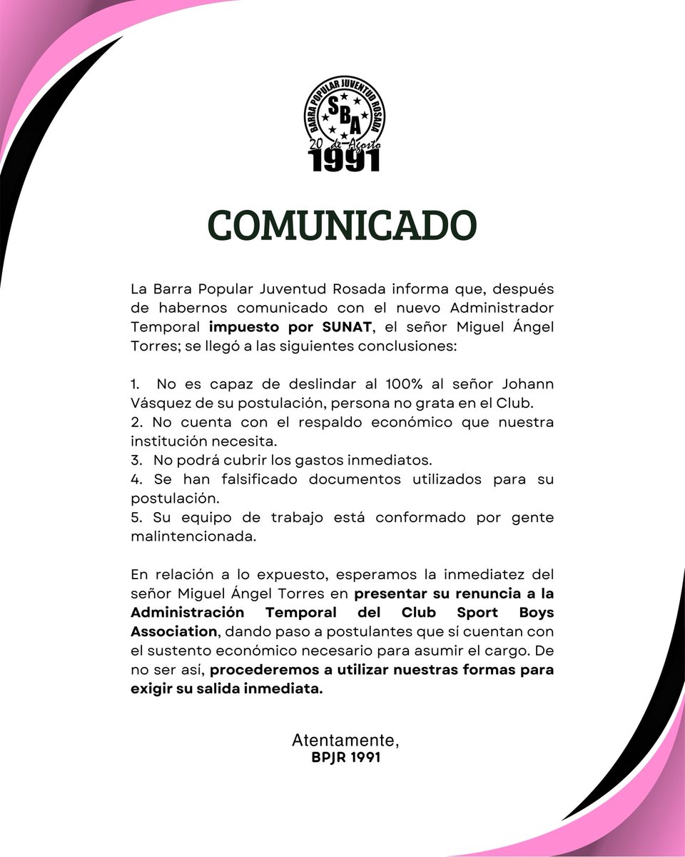 BPJR_1991's tweet image. Comunicado. 

@migueltorres8 @SUNATOficial ⏰ 

#BPJR199
