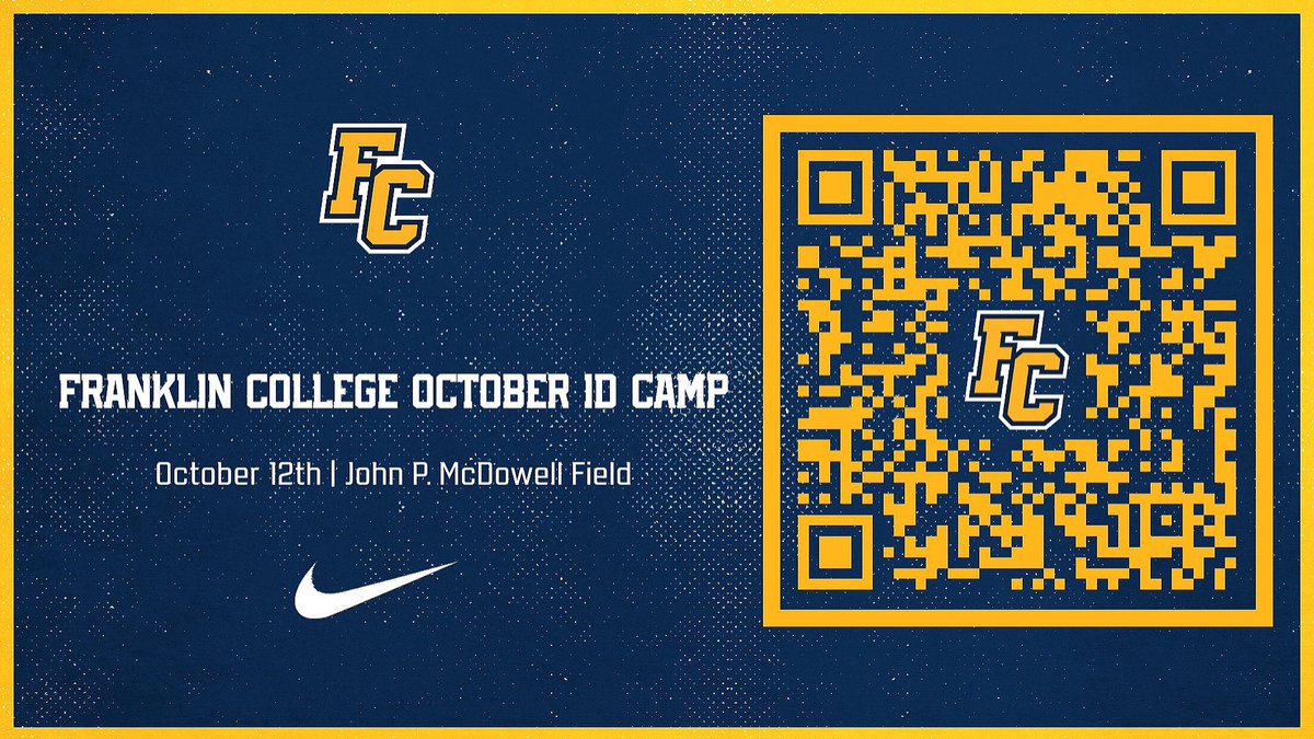 Coach Marshall (@fcgrizbaseball) on Twitter photo Two weeks from Sunday!! October 12 ID camp-our best recruiting tool!  Great way to get in front of our coaching staff and meet current players!  grizbaseballcamps.com or scan QR code to register! <a href="/FCGrizAthletics/">Franklin Grizzlies</a> <a href="/FranklinCollege/">Franklin College</a> #TEAMGRIZ Two weeks from Sunday!! October 12 ID camp-our best recruiting tool!  Great way to get in front of our coaching staff and meet current players!  grizbaseballcamps.com or scan QR code to register! <a href="/FCGrizAthletics/">Franklin Grizzlies</a> <a href="/FranklinCollege/">Franklin College</a> #TEAMGRIZ