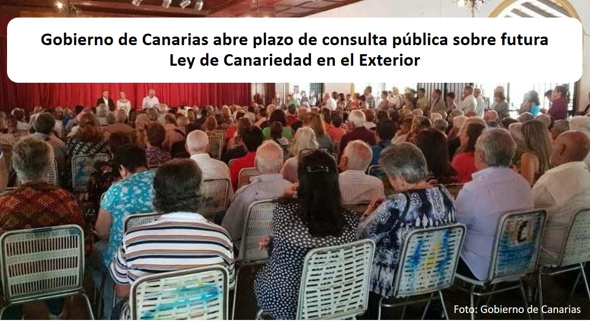 El Gobierno de Canarias abre plazo de consulta pública sobre la futura Ley de Canariedad en el Exterior
Como vía de comunicación se ha activado la página web gobiernodecanarias.org/participacionc…
desde la que aportar comentarios y documentos hasta el 17/10/2025 a través de un formulario