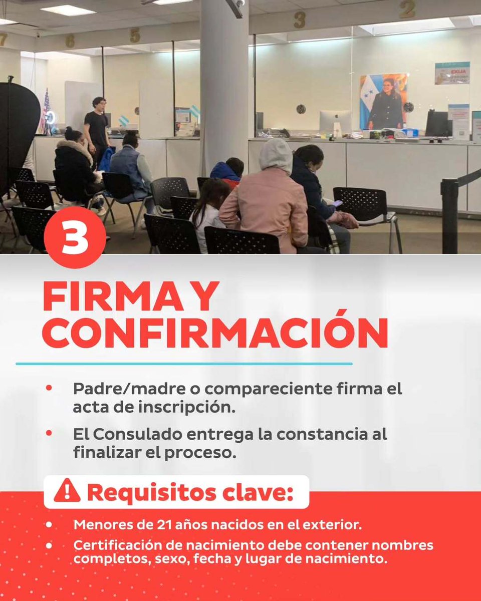 📢 Inscripción de Nacimiento para menores de 21 años 🇭🇳

Este trámite se realiza de forma gratuita en el Viceconsulado de Honduras en Girona y los Consulados de Honduras en Barcelona, Valencia, Madrid y próximamente Bilbao.