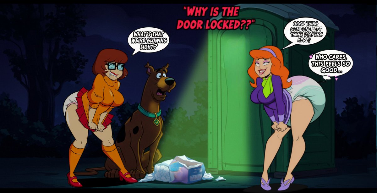 🚽✨Mystery Mess✨🚽

Velma and Daphne finally found a toilet... Glowing strangely and locked... illuminating a diaper packet.

“Jinkies,”

Daphne giggled nervously. “I guess it’s better than nothing?…”

Now they think it's better than anything...

If only Scooby could talk…