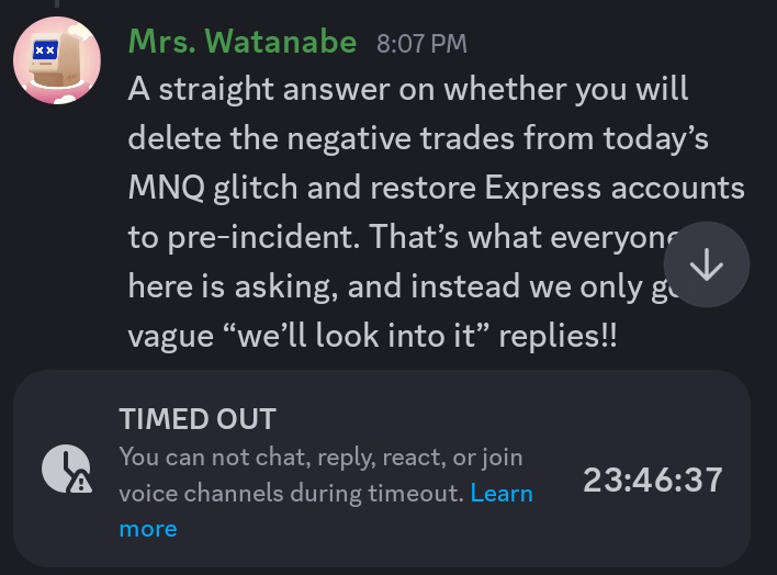 PixelakiTopiko's tweet photo. @Topstep And that is how they are silencing their frustrated traders.. So sleek https://t.co/JNaPgAooJp