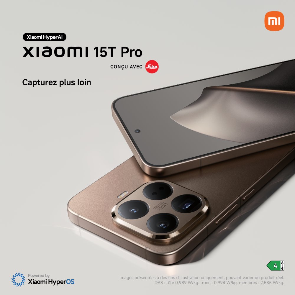 🔥 Découvrez le nouveau Xiaomi 15T Pro, conçu avec <a href="/LeicaCamera/">LeicaCamera</a> 🟠📷🔴
 ✅ Téléobjectif pro 5X
 ✅ Technologie Xiaomi HyperAI
 ✅ Design élégant et raffiné

Disponible dès maintenant 👉  fcld.ly/serie_15t
