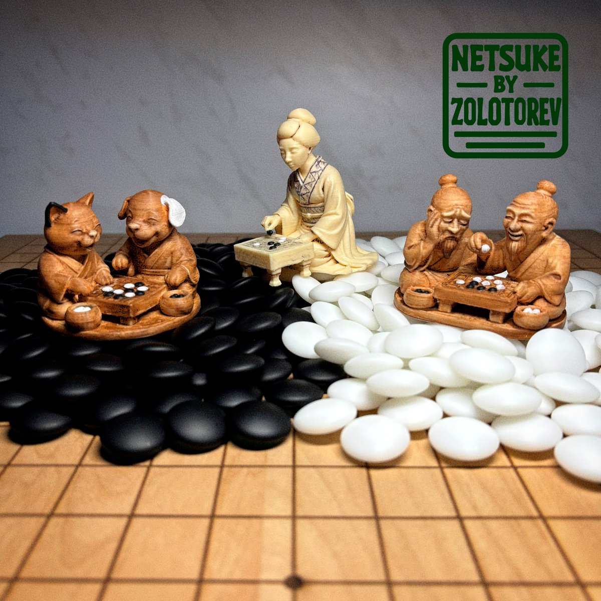 Go netsuke by Zolotorev. Made in Russia.